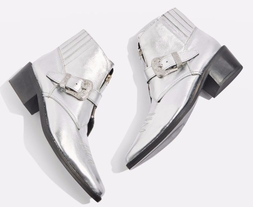 Topshop silver ankle boot