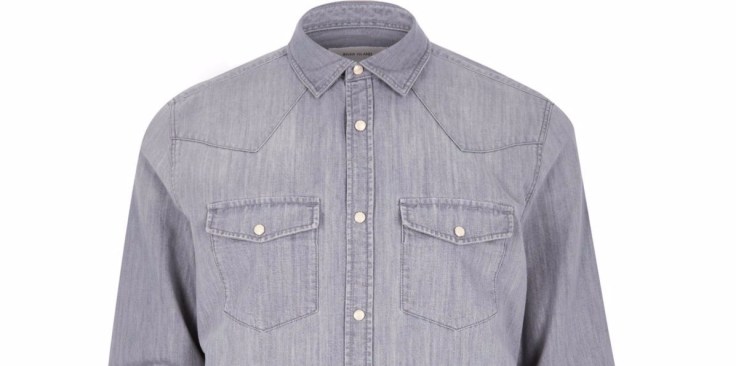Grey Denim Western Shirt