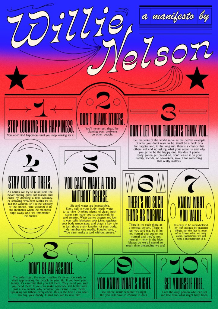 Poster of A manifesto by Willie Nelson