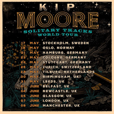 poster for Kip Moore Europe and UK tour 2025