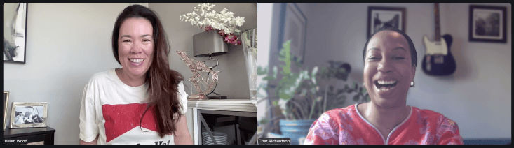 Photo of 2 women on a zoom video call